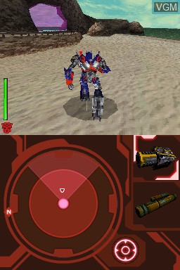 In-game screen of the game Transformers - Revenge of the Fallen - Autobots on Nintendo DS