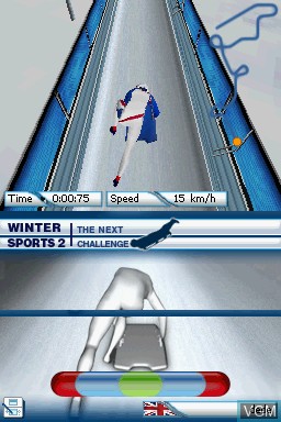 In-game screen of the game Winter Sports 2 - The Next Challenge on Nintendo DS