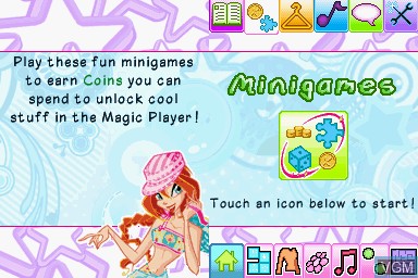 In-game screen of the game Winx Club - Your Magic Universe on Nintendo DS