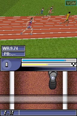 In-game screen of the game World Championship Games - A Track & Field Event on Nintendo DS