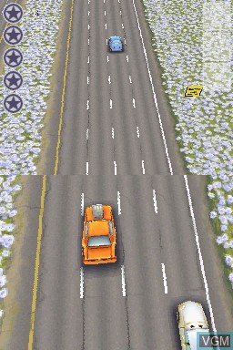 In-game screen of the game Cars on Nintendo DS