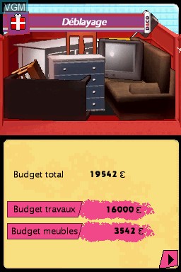 In-game screen of the game D&CO - Ta Maison de Rêve en 7 Jours on Nintendo DS