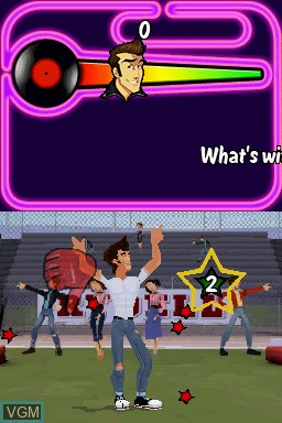 In-game screen of the game Grease - The Official Video Game on Nintendo DS