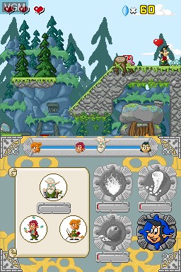 In-game screen of the game Hugo - Trollakademin 1 - Den Forsvunna Jatten on Nintendo DS