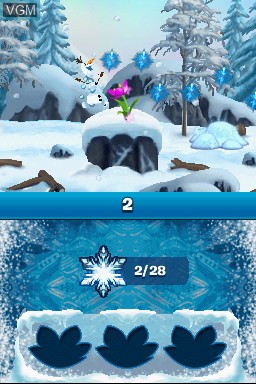 In-game screen of the game Disney 2-Pack - Frozen - Olaf's Quest + Big Hero 6 - Battle in the Bay on Nintendo DS