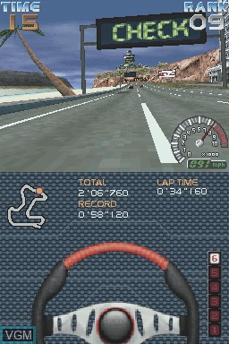 In-game screen of the game Ridge Racer DS on Nintendo DS