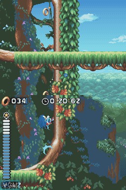 In-game screen of the game Sonic Rush on Nintendo DS