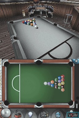 In-game screen of the game Actua Pool on Nintendo DS