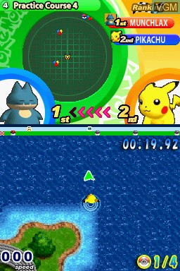 In-game screen of the game Pokemon Dash on Nintendo DS