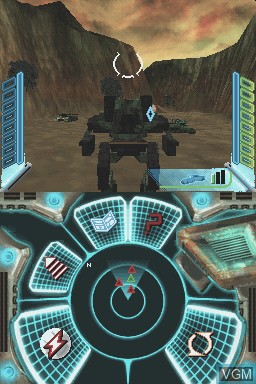 In-game screen of the game MechAssault - Phantom War on Nintendo DS