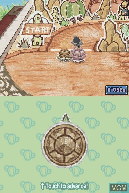 In-game screen of the game Chocobo to Mahou no Ehon on Nintendo DS
