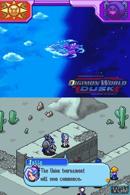 In-game screen of the game Digimon Story - Moonlight on Nintendo DS