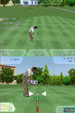 In-game screen of the game Tiger Woods PGA Tour 08 on Nintendo DS