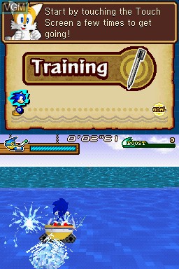 In-game screen of the game Sonic Rush Adventure on Nintendo DS
