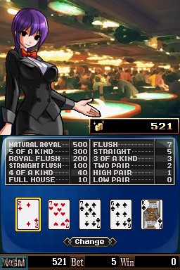 In-game screen of the game Tokyo Odaiba Casino on Nintendo DS