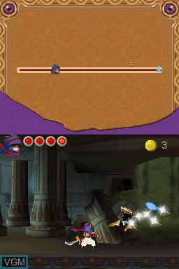 In-game screen of the game Prince of Persia - The Fallen King on Nintendo DS