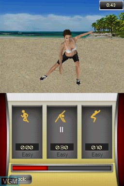 In-game screen of the game Jillian Michaels Fitness Ultimatum 2010 on Nintendo DS