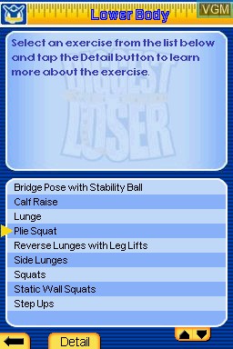 In-game screen of the game Biggest Loser USA, The on Nintendo DS