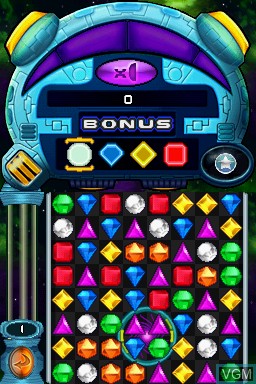 In-game screen of the game Bejeweled Twist on Nintendo DS