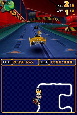 In-game screen of the game Sonic & Sega All-Stars Racing on Nintendo DS
