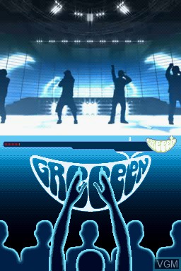 In-game screen of the game Hudson x GReeeeN Live!? DeeeeS!? on Nintendo DS