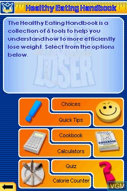 In-game screen of the game Biggest Loser, The on Nintendo DS