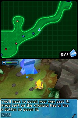 In-game screen of the game Spore Hero Arena on Nintendo DS