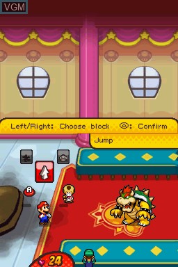 In-game screen of the game Mario & Luigi - Bowser's Inside Story on Nintendo DS