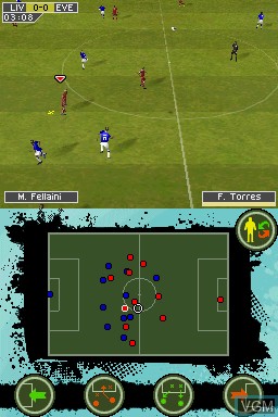 In-game screen of the game FIFA 10 on Nintendo DS