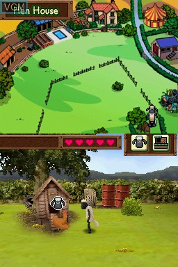 In-game screen of the game Shaun the Sheep - Off His Head on Nintendo DS