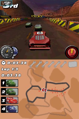In-game screen of the game Cars Race-O-Rama on Nintendo DS