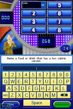 In-game screen of the game Family Feud - 2010 Edition on Nintendo DS