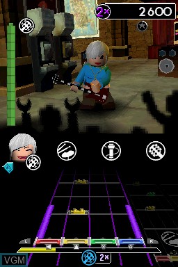In-game screen of the game LEGO Rock Band on Nintendo DS