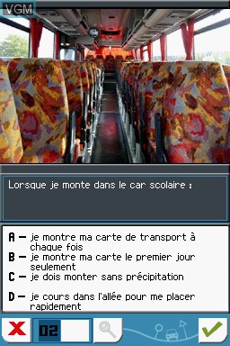 In-game screen of the game Code de la Route - Edition Deluxe on Nintendo DS
