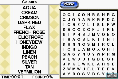 In-game screen of the game Nintendo Presents - Crossword Collection on Nintendo DS