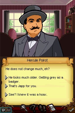 In-game screen of the game Agatha Christie - The ABC Murders on Nintendo DS