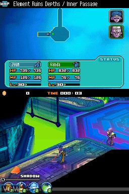 In-game screen of the game Blue Dragon - Awakened Shadow on Nintendo DS