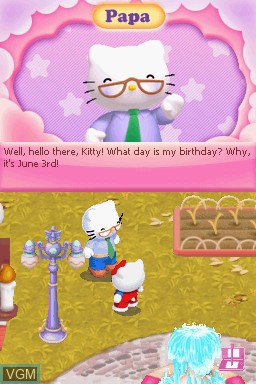 In-game screen of the game Hello Kitty - Birthday Adventures on Nintendo DS