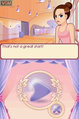 In-game screen of the game Let's Play Ballerina on Nintendo DS