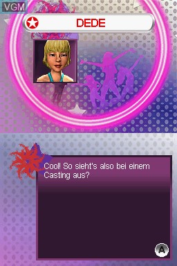 In-game screen of the game PopStars on Nintendo DS