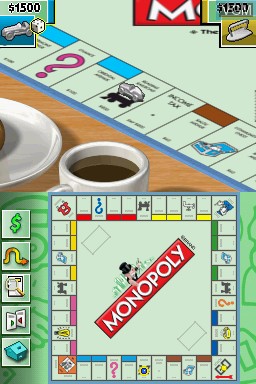 In-game screen of the game Monopoly on Nintendo DS