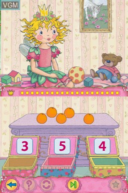 In-game screen of the game Lernerfolg Grundschule - Prinzessin Lillifee on Nintendo DS
