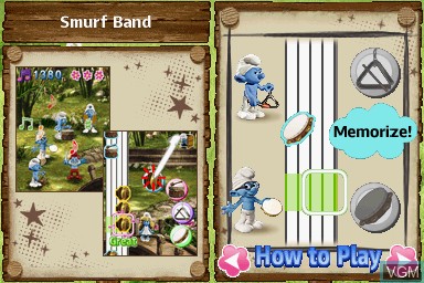 In-game screen of the game Smurfs, The on Nintendo DS