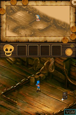 In-game screen of the game Captain Sabertooth and the Trials by Fire on Nintendo DS
