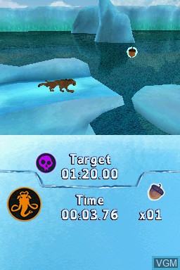 In-game screen of the game Ice Age 4 - Continental Drift - Arctic Games on Nintendo DS