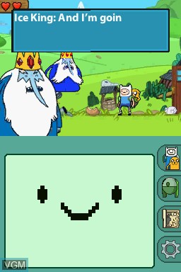 In-game screen of the game Adventure Time - Hey Ice King! Why'd You Steal Our Garbage?! on Nintendo DS