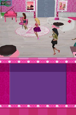 In-game screen of the game Barbie Dreamhouse Party on Nintendo DS