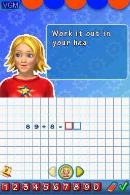 In-game screen of the game Kids Learn Math - A+ Edition on Nintendo DS