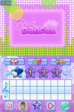 In-game screen of the game Dream Dancer on Nintendo DS