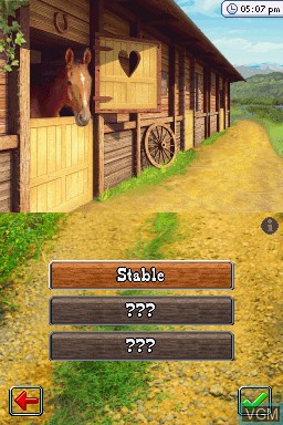 In-game screen of the game 2 in 1 - My Riding Stables + My Western Horse on Nintendo DS